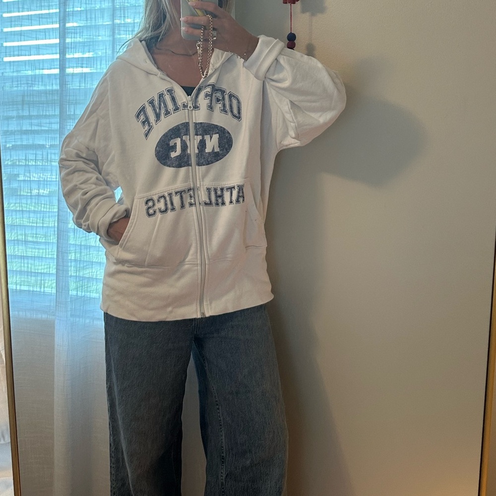 Trendy oversized Offline NYC Athletics zip up